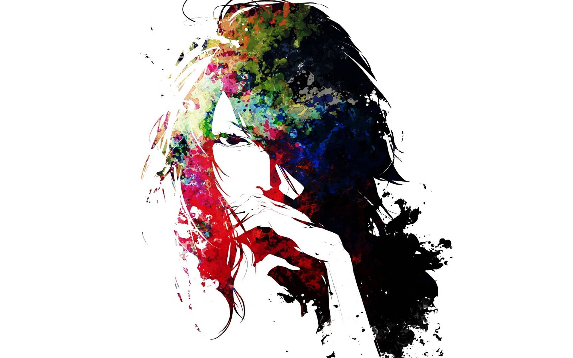 Fashion Woman Digital Grunge Drawing Background