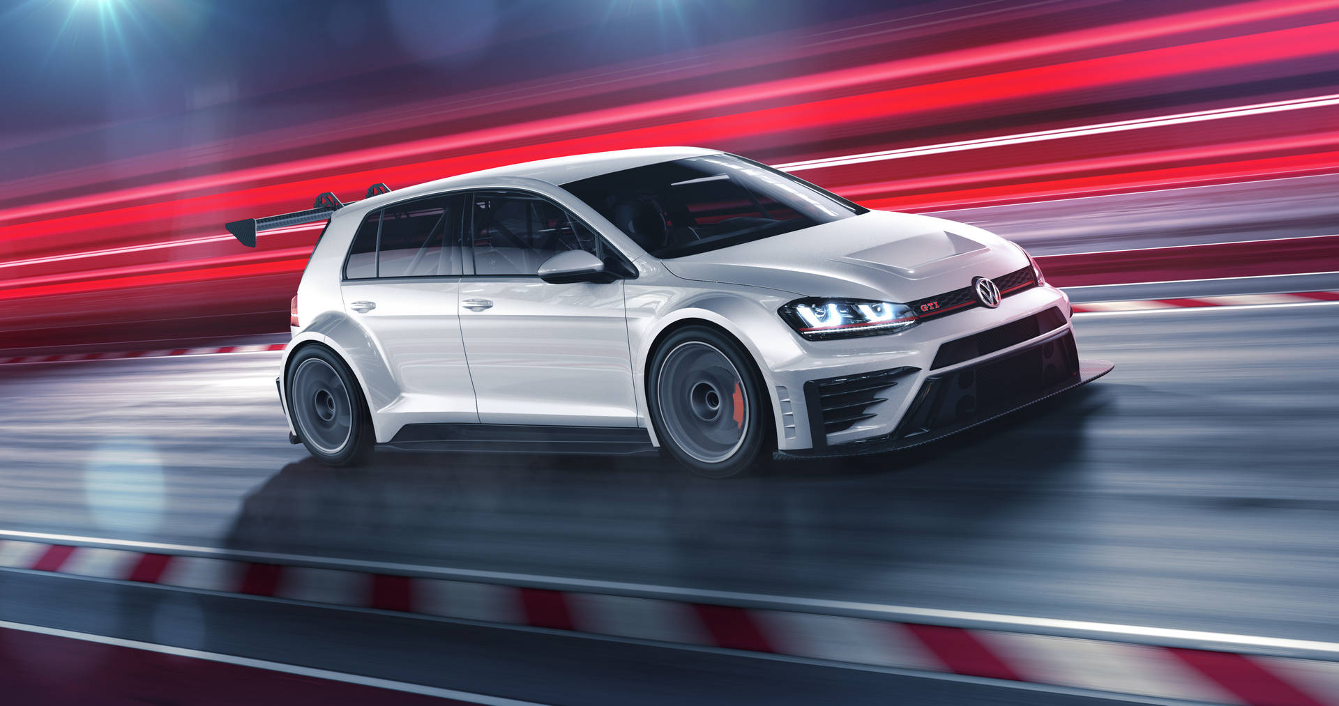 Fast 2016 White Volkswagen Golf Gti Background