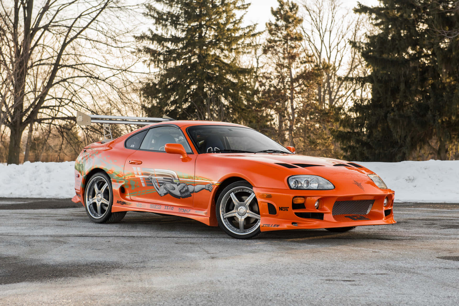 Fast And Furious 1 Toyota Supra Driving Around Background