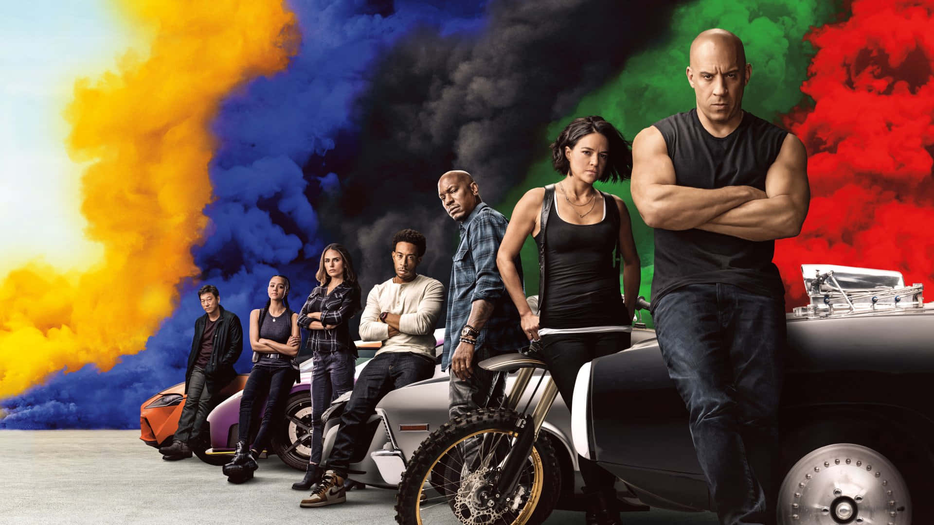 Fast And Furious 9 Cars And Smoke Background