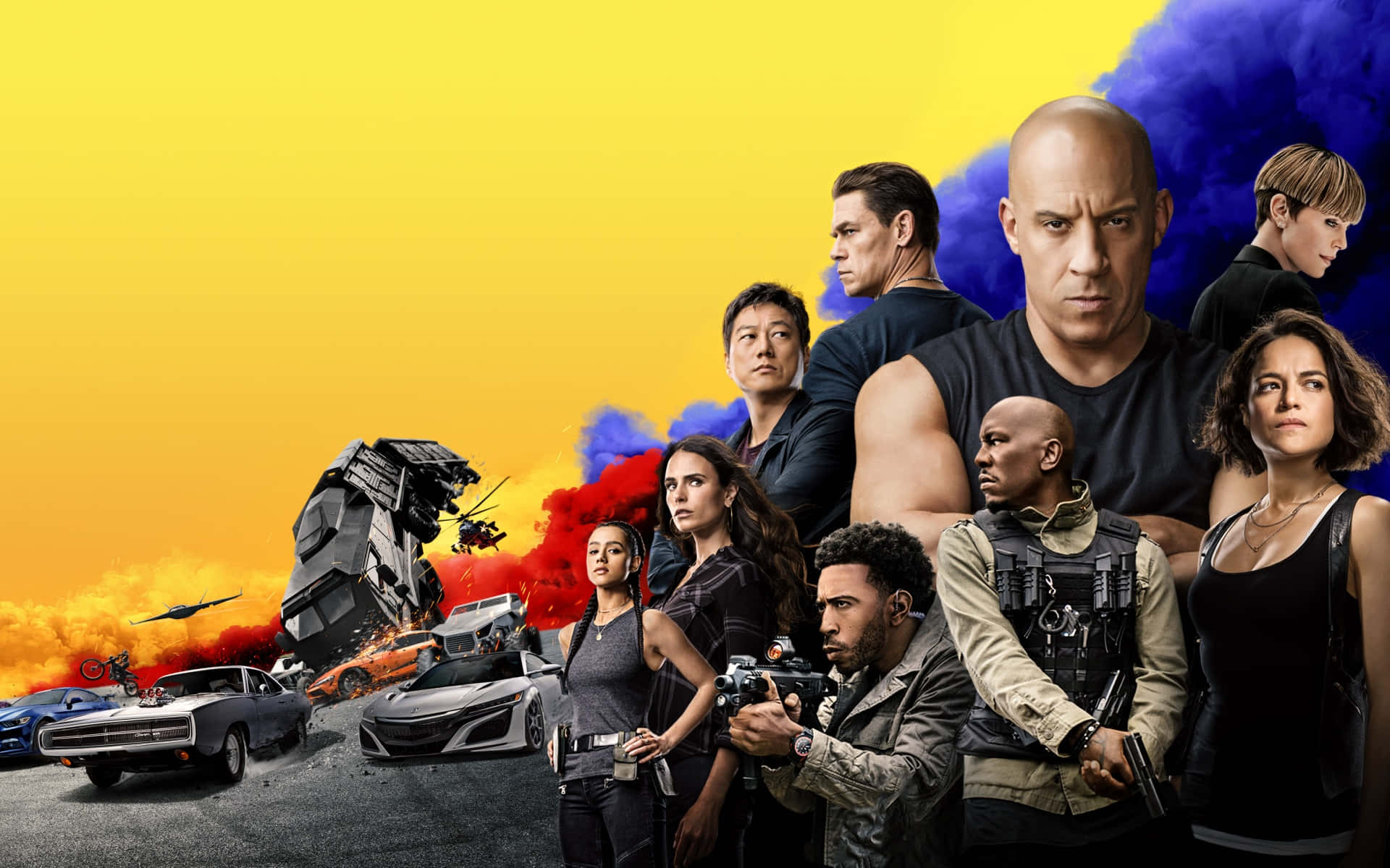 Fast And Furious 9 Characters Poster Background