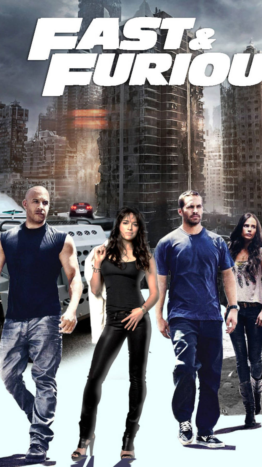 Fast And Furious Iphone 7 Cast City Ruins Background