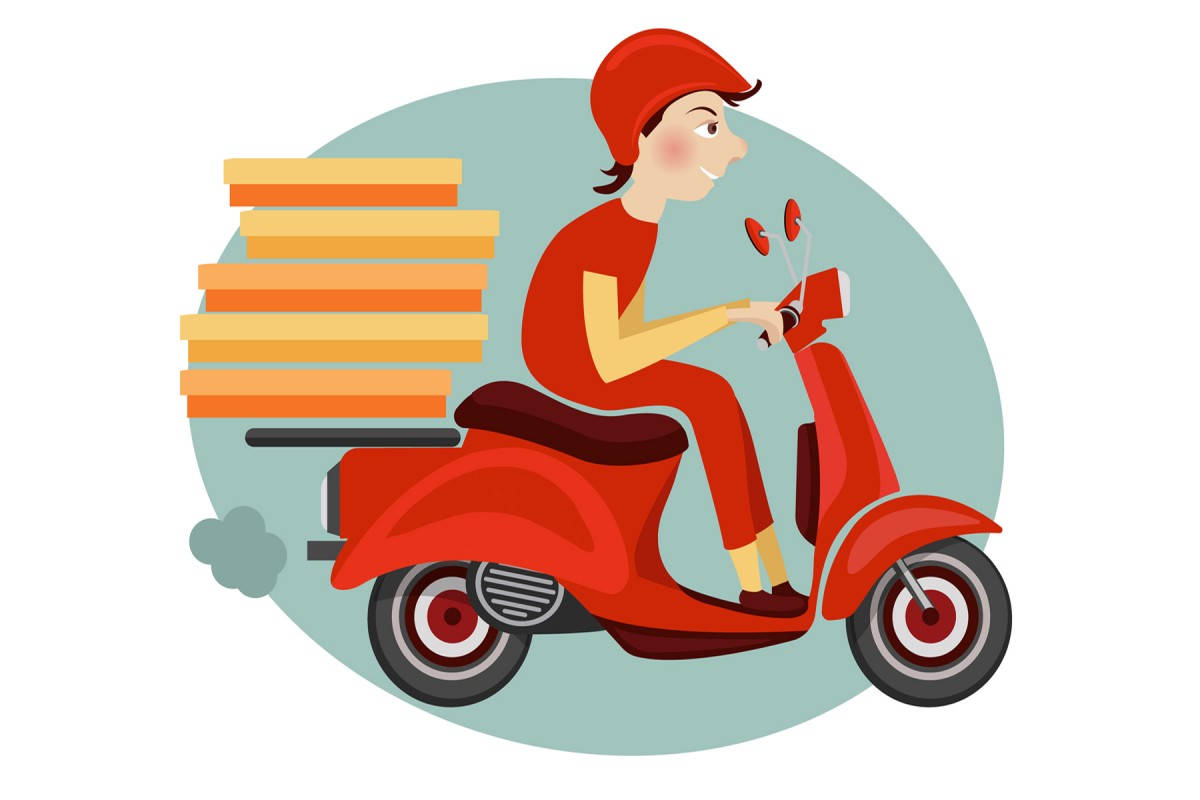 Fast Food Pizza Delivery Bike Background