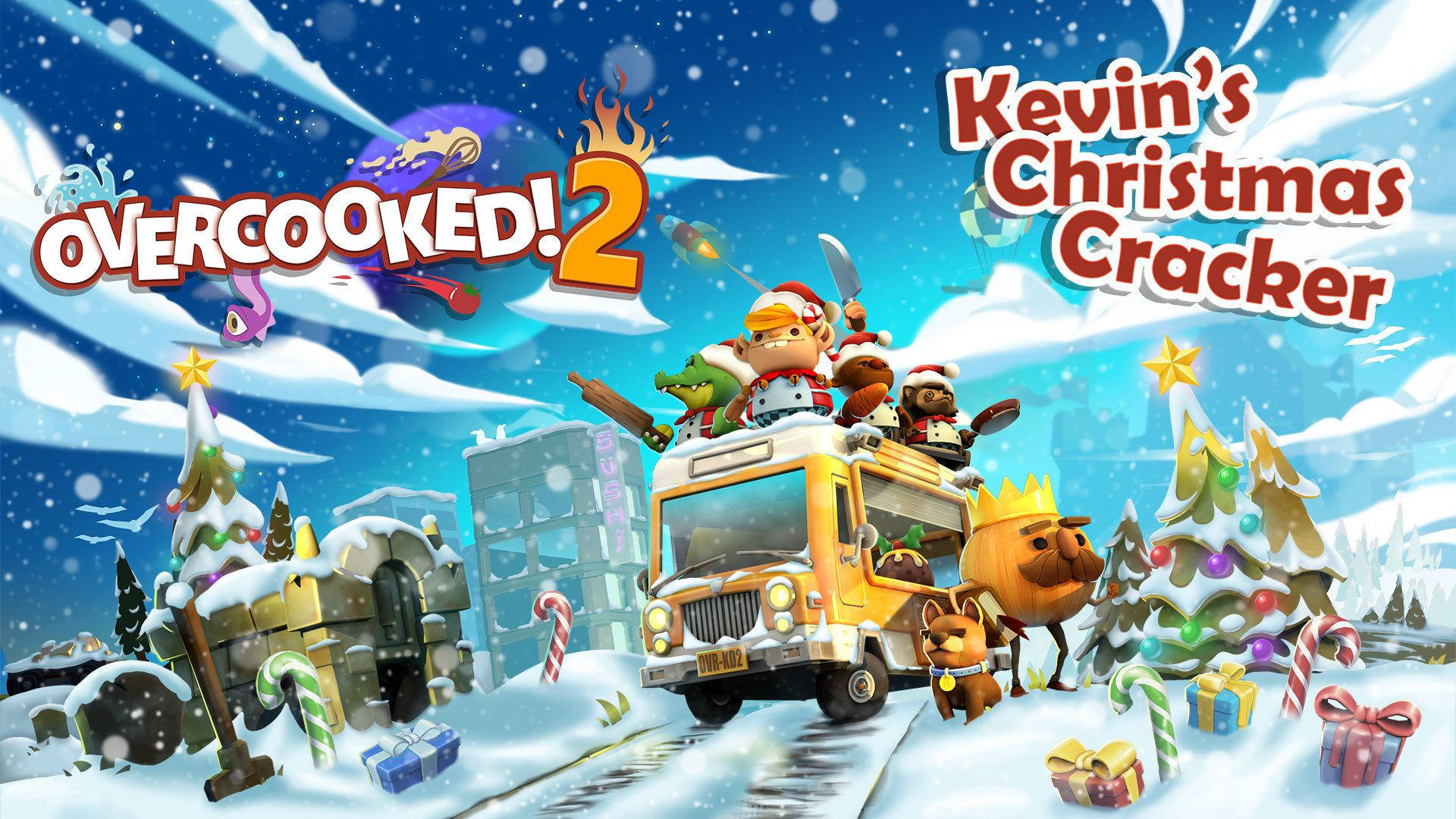 Fast-paced Culinary Adventure In Overcooked 2: Kevin's Christmas Crackers Background