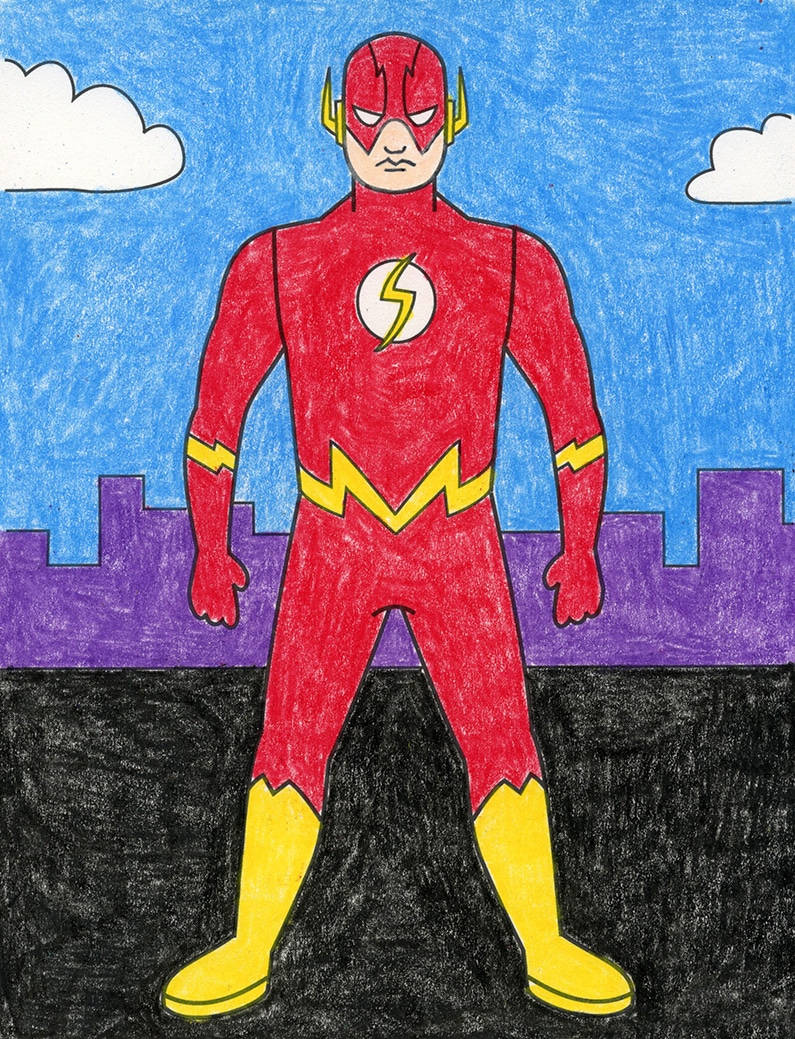 Fast Superhero The Flash Drawing Background