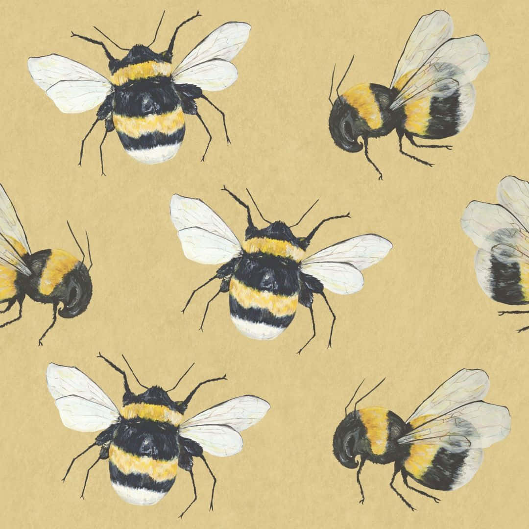 Fat And Cute Bees Iphone Pattern Painting
