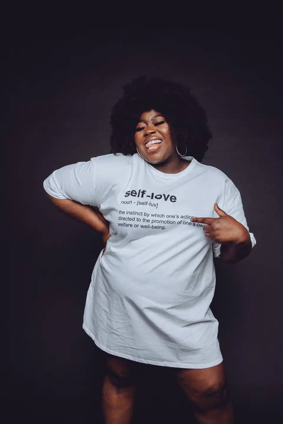 Fat Black Woman In Oversized Tee Background