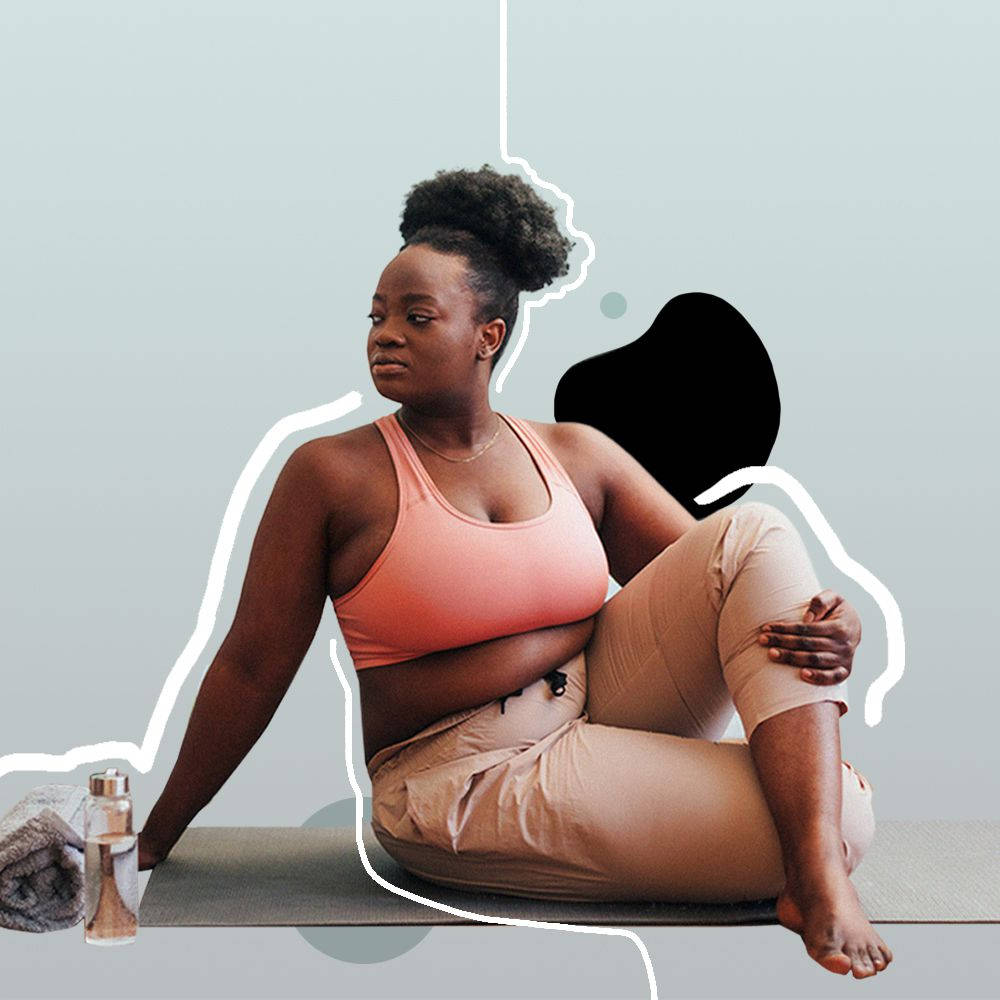 Fat Black Woman In Workout Gear Background