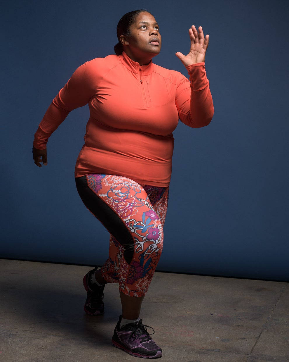 Fat Black Woman Jogging Background