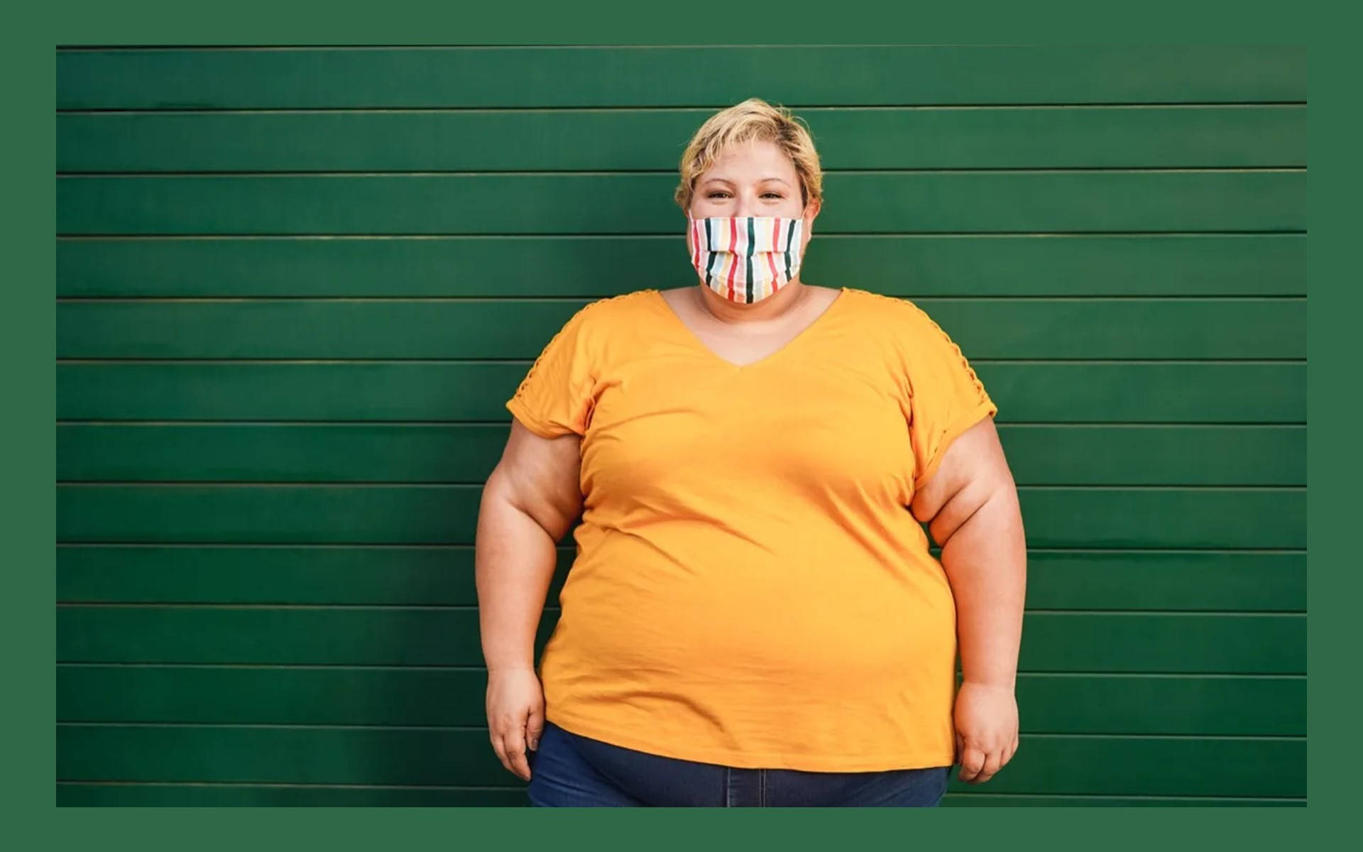 Fat Person Green Background