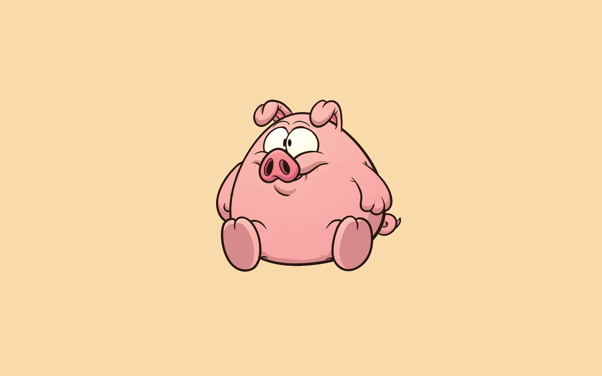 Fat Piggy Digital Art Background
