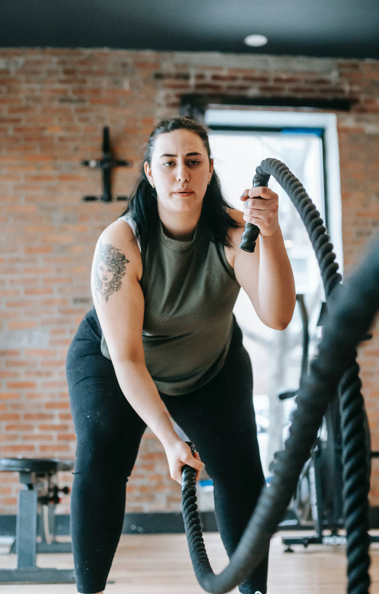 Fat Woman Exercising Background