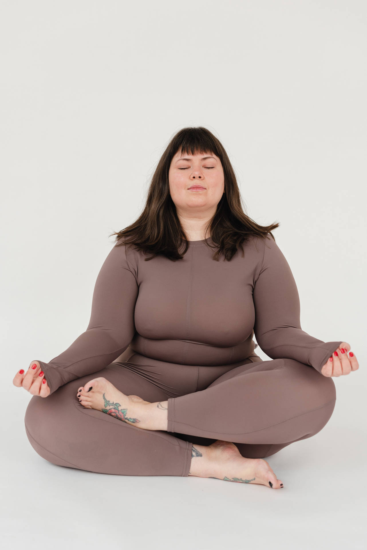 Fat Woman Meditating Background