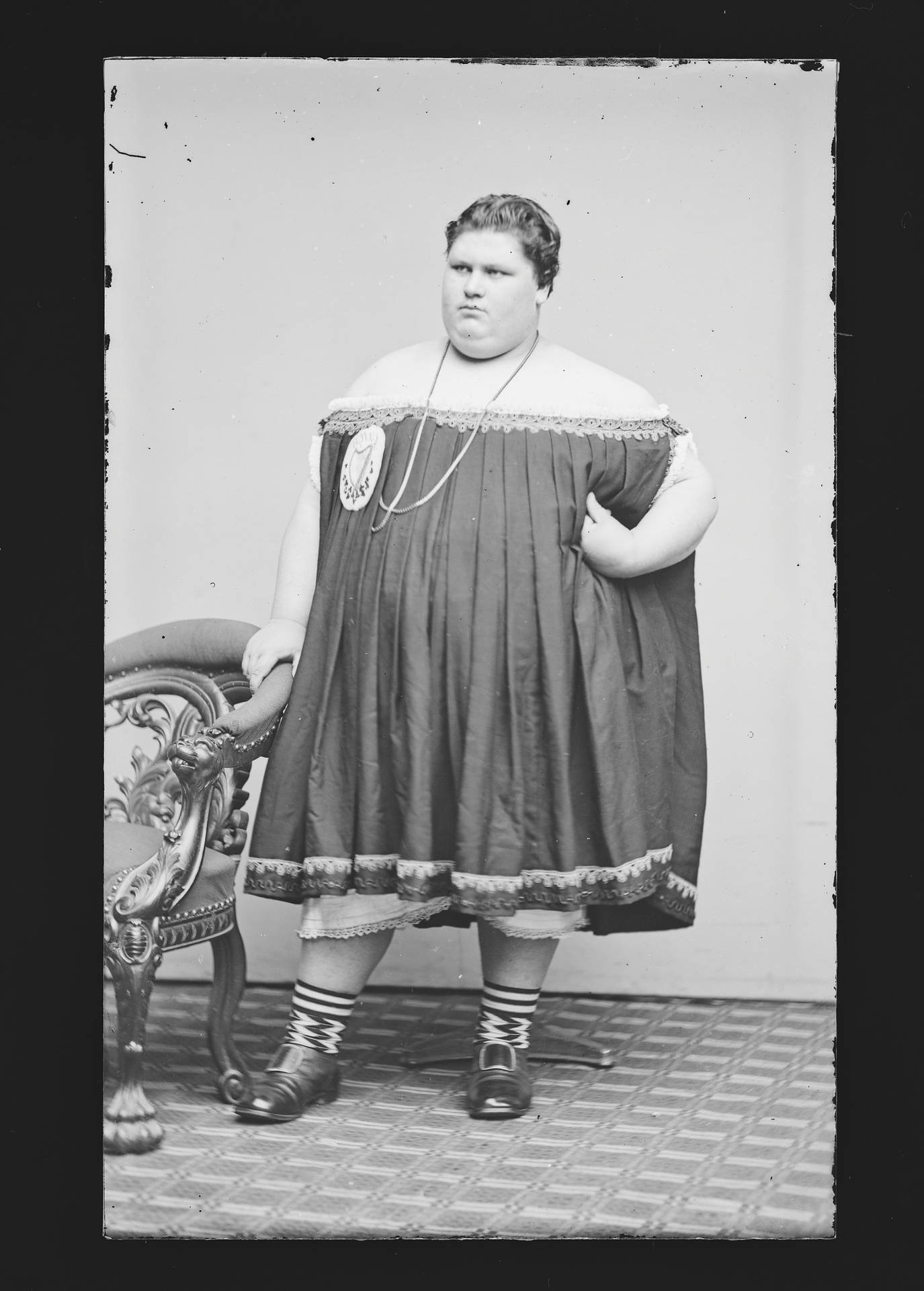 Fat Woman Vintage Photo Background