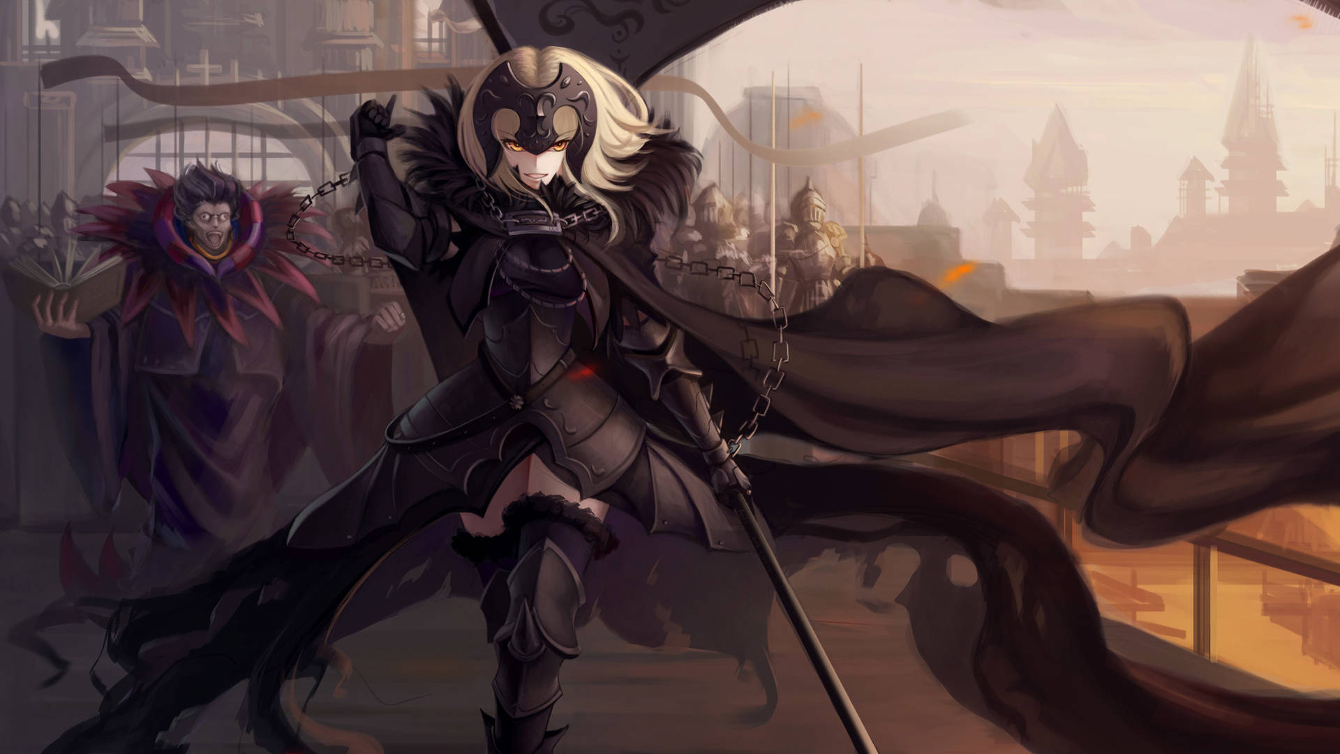 Fate Zero With Jeanne And Caster Background