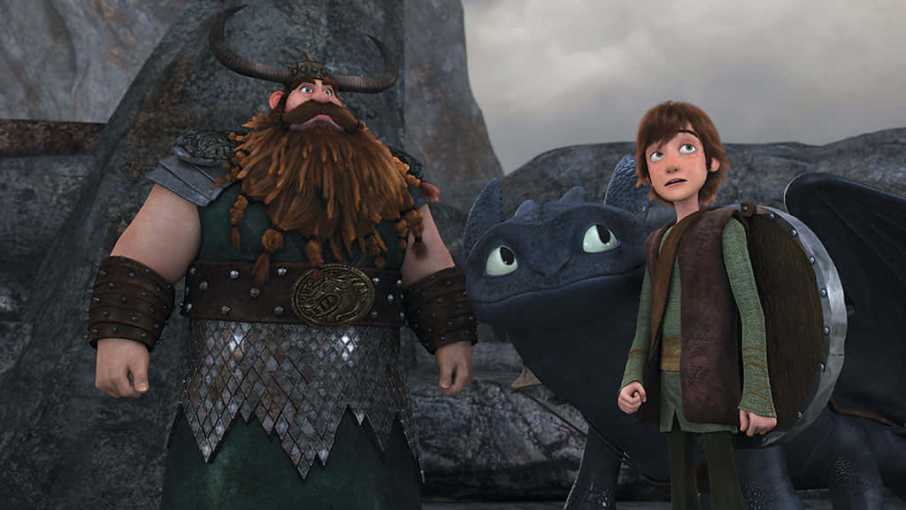 Father And Son From Dragons Riders Of Berk Background