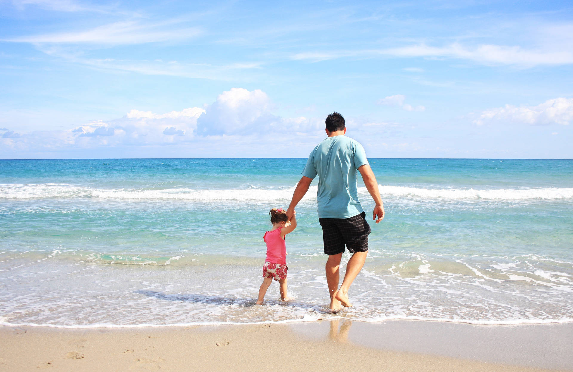 Father Daughter On Vacation Background