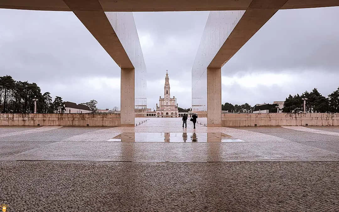 Fatima Sanctuary From A Distance Background