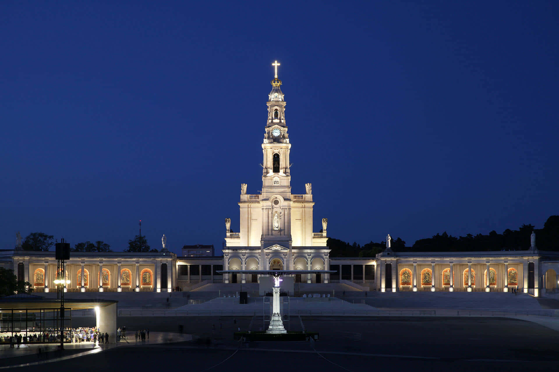 Fatima Sanctuary In Portugal At Night