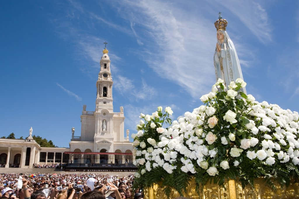 Fatima Sanctuary Our Lady Of Fatima Statue Background