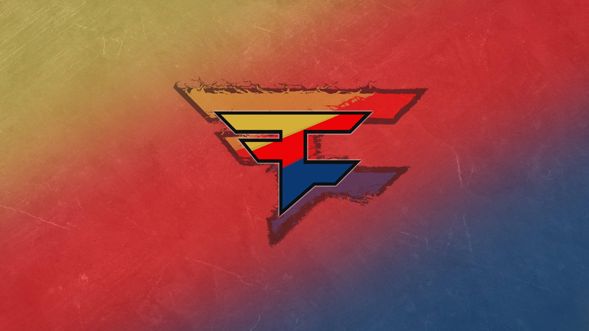 Faze Clan Yellow Red Blue Background