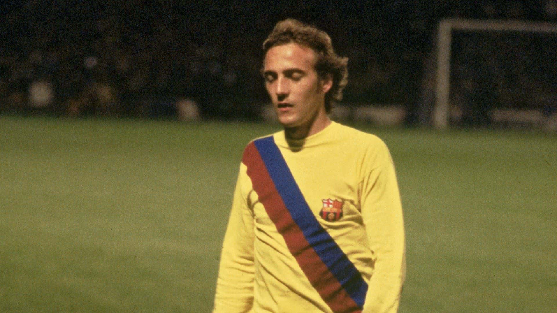 Fc Barcelona Johan Cruyff Closed Eyes Background
