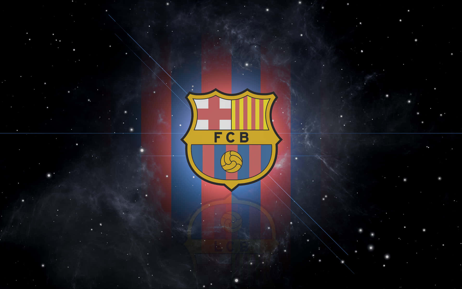 Fc Barcelona Logo Over Starry Night Desktop Background