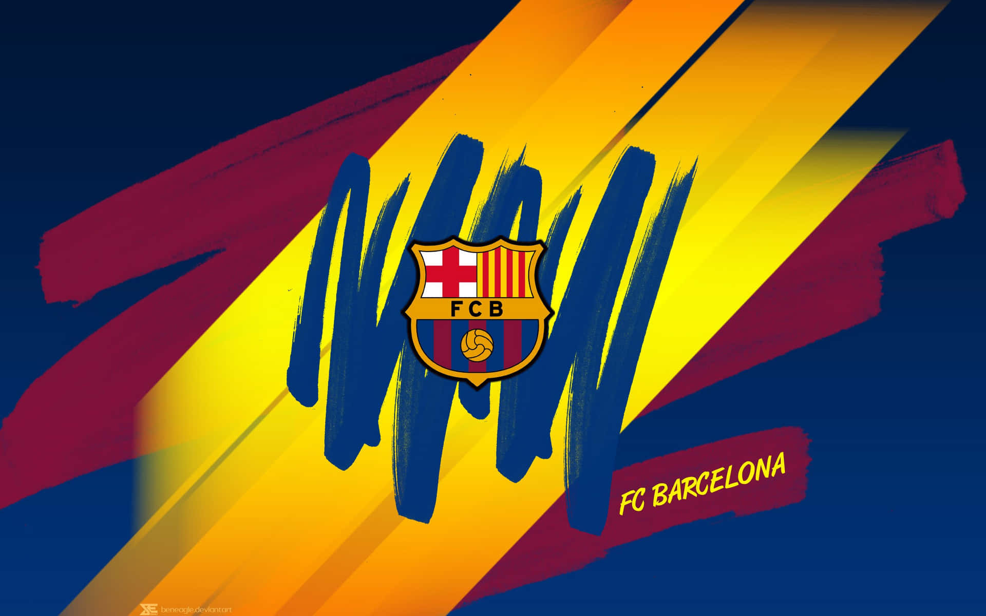 Fc Barcelona Paint Stroke Desktop Background