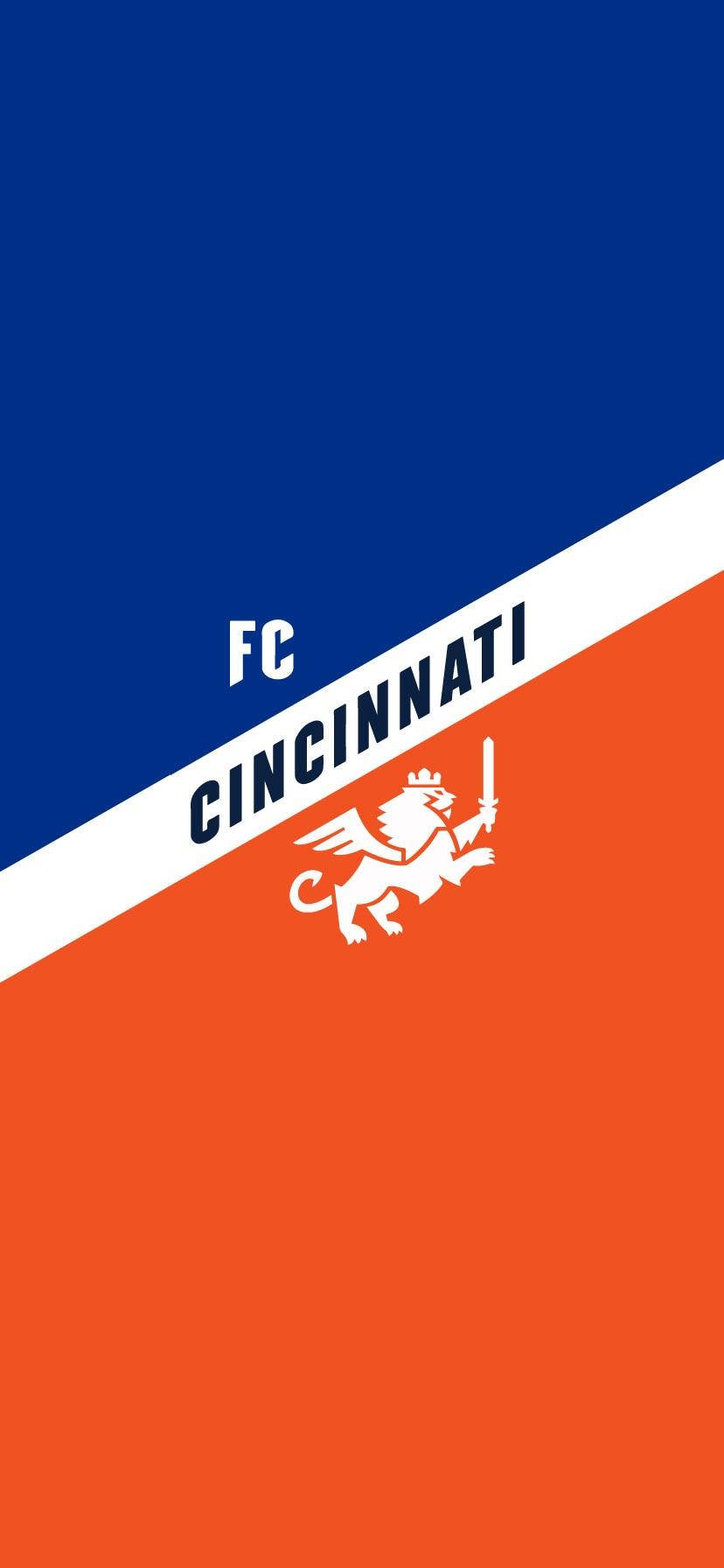 Fc Cincinnati In Blue And Orange Background