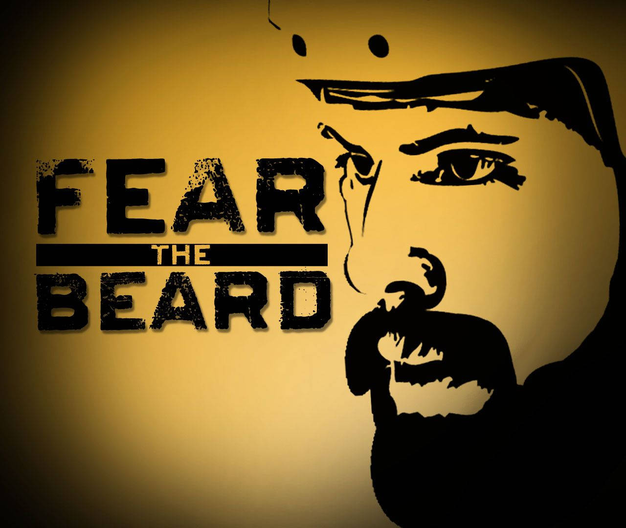 Fear The Beard Logo Yellow Vignette Background