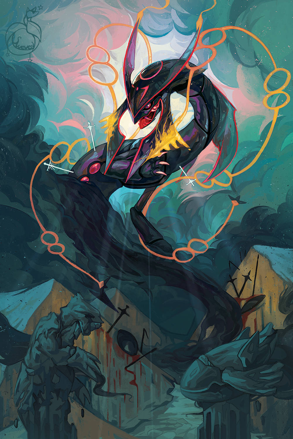 Fear The Wrath Of Shiny Rayquaza Background