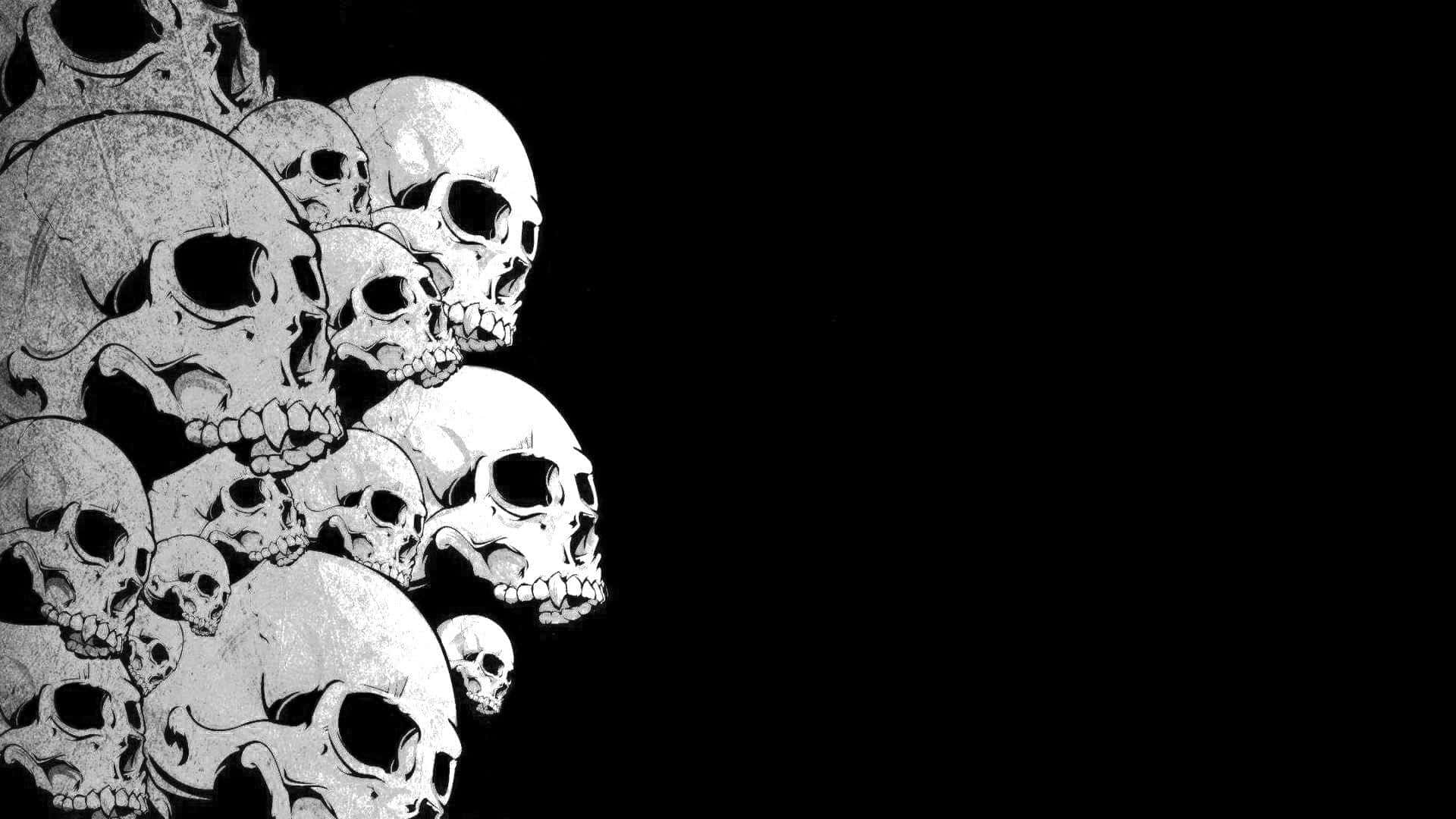 Fearless And Mysterious Black Skeleton Background