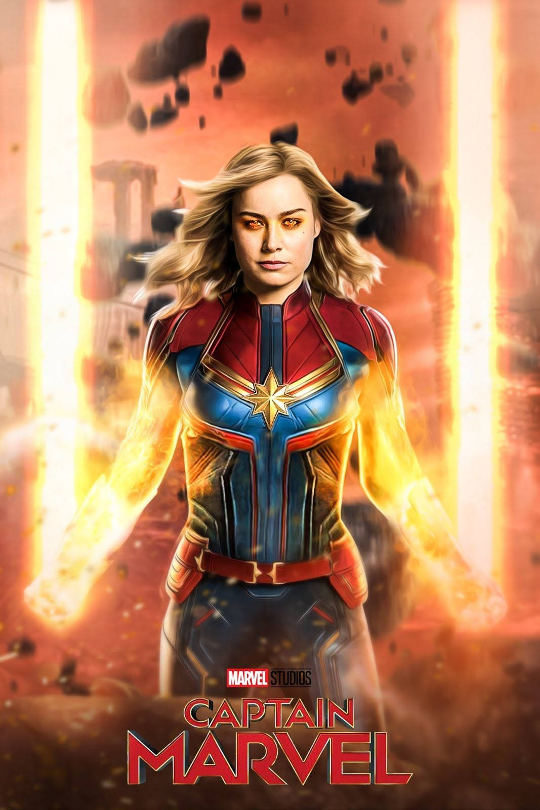 Fearless Captain Marvel Iphone Background