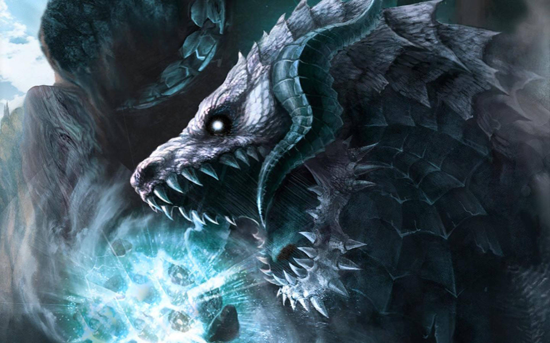 Fearless Ice Dragon Background