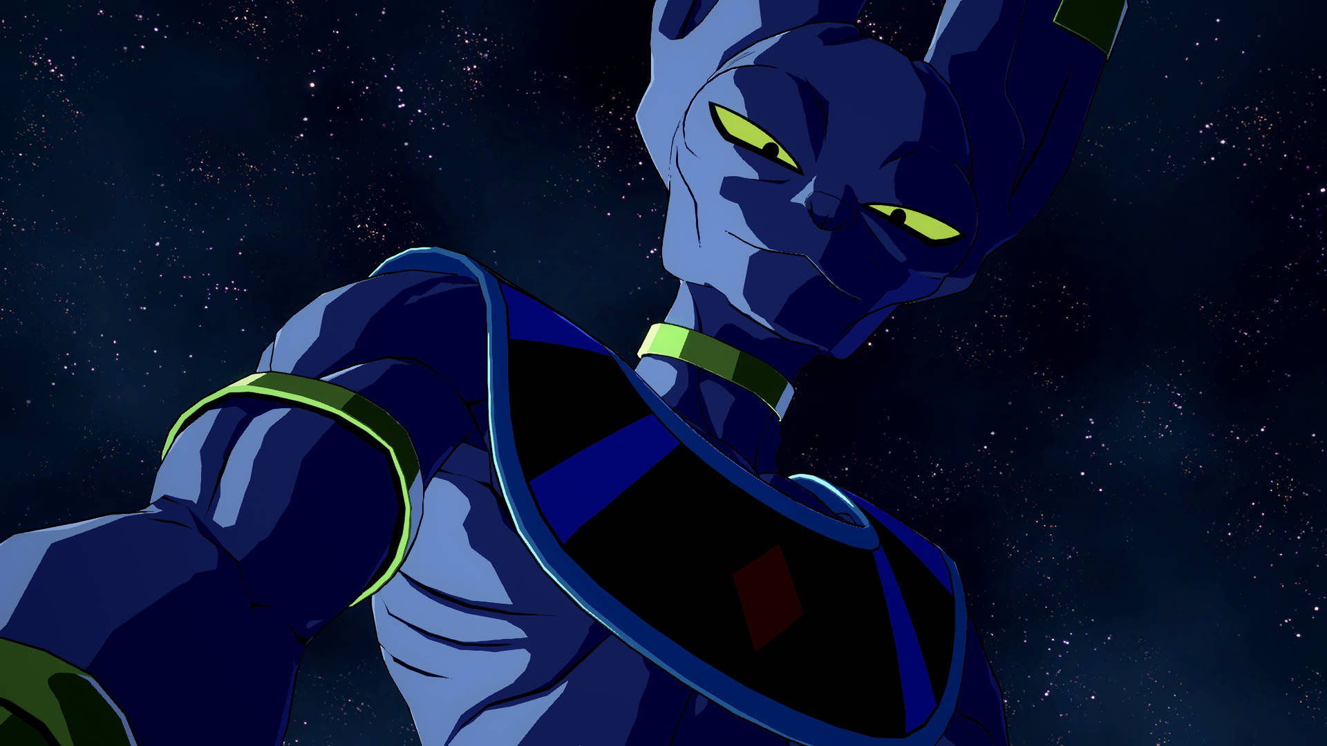 Fearsome Beerus At Night Background