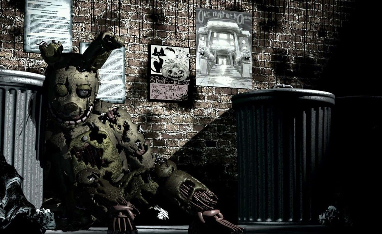 Fearsome Springtrap Awaits Background