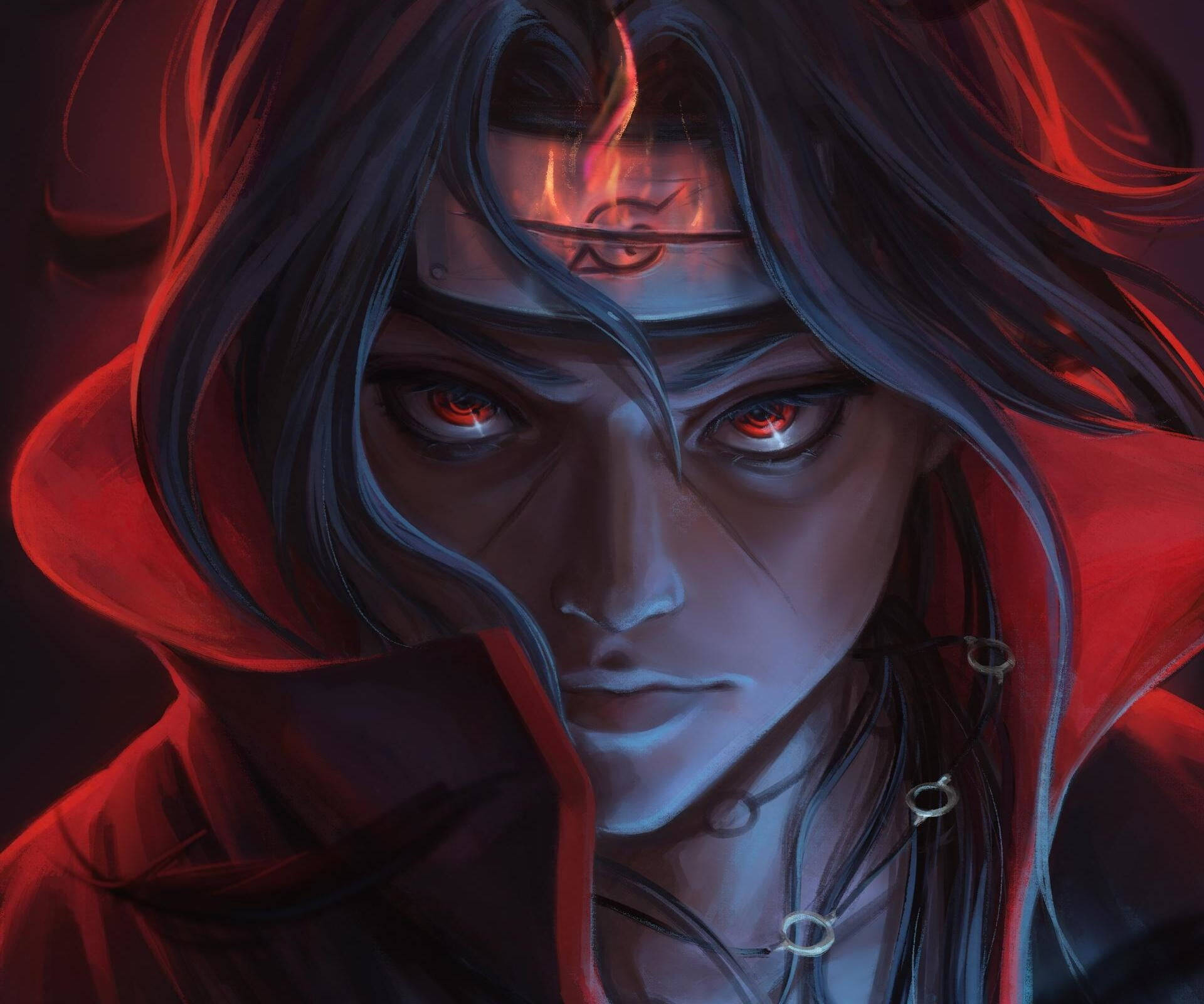 Fearsome Uchiha Itachi Pfp 3d Digital Painting Background