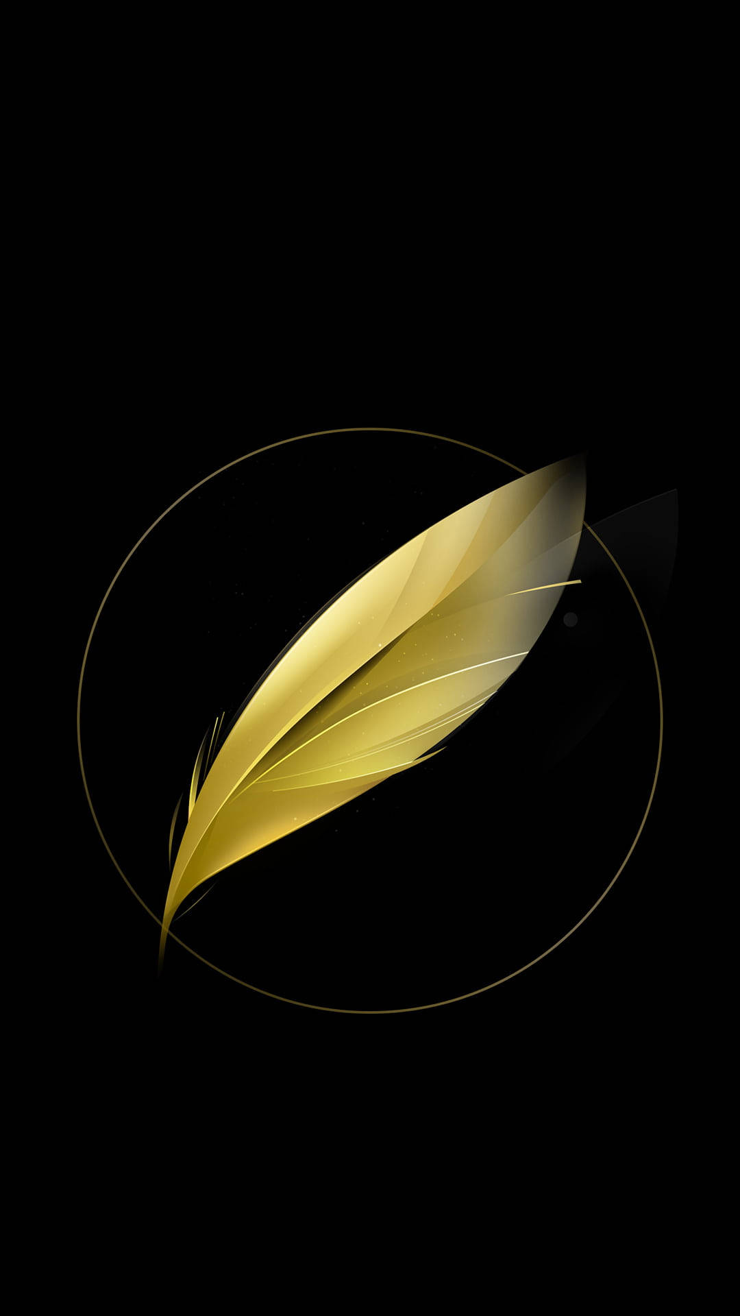 Feather Black And Gold Iphone Background