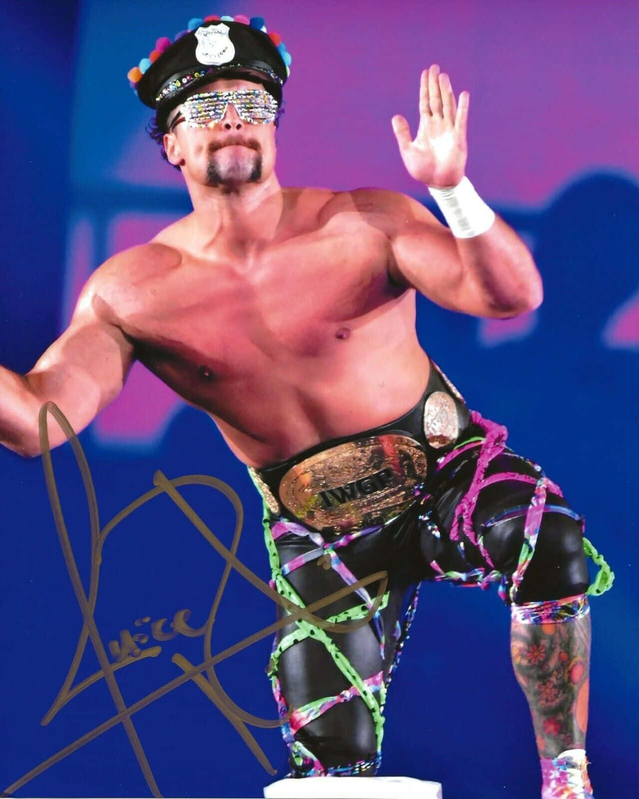 Features Juice Robinson Proudly Holding His Signature Championship Belt Background