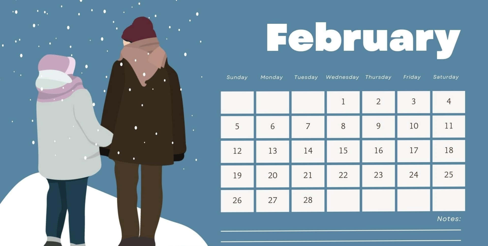 February Calendar - Organize Your Life With This Free Printable Planner. Background
