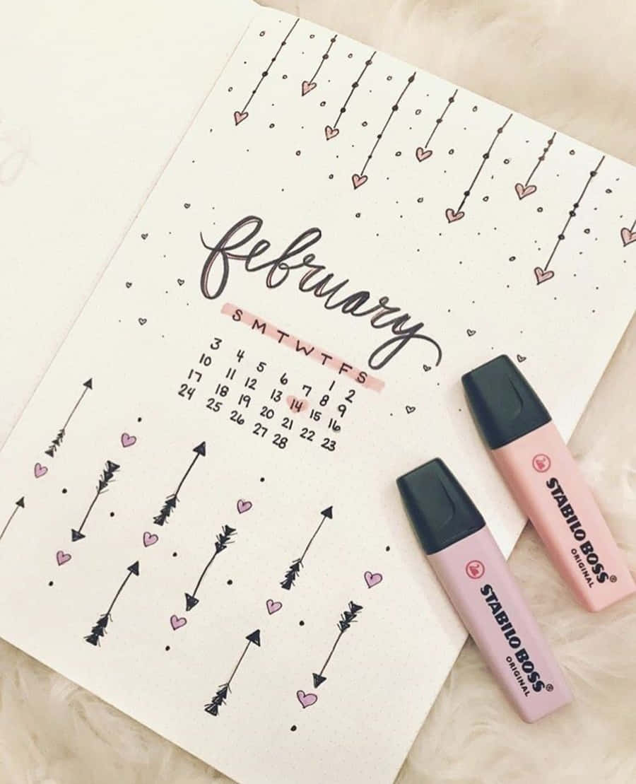 February Iphone Wallpaper - Hearts And Love Theme Background