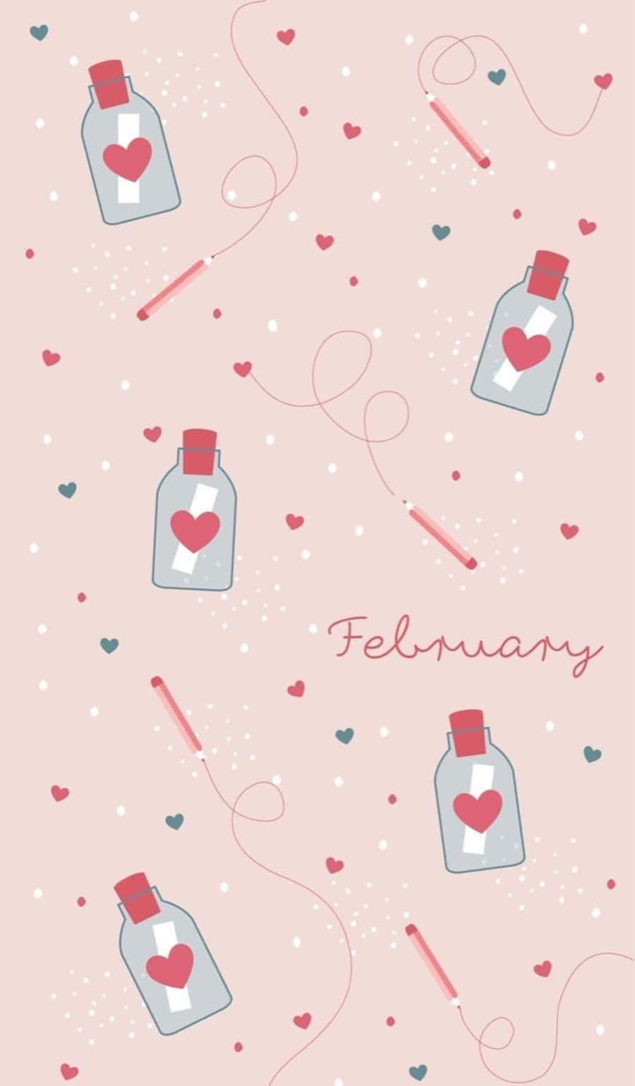 February Iphone Wallpaper With Calendar Background