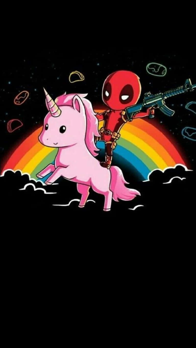 Feckless Deadpool And Unicorn Background