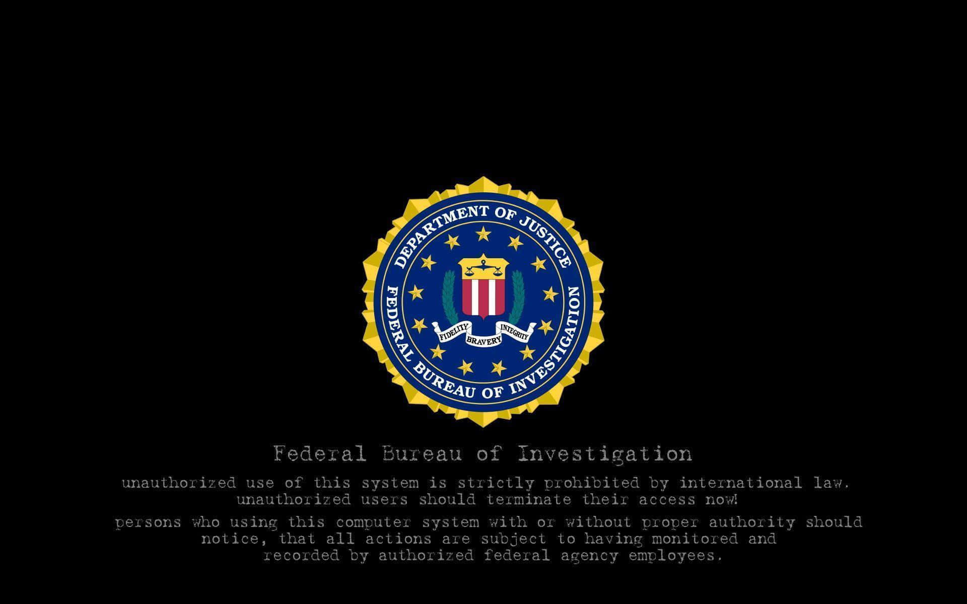 Federal Investigation Black Warning Background