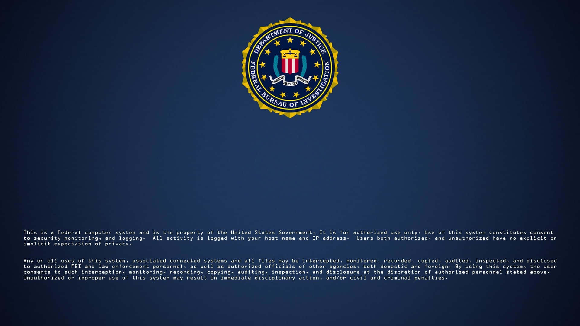 Federal With Warning Background