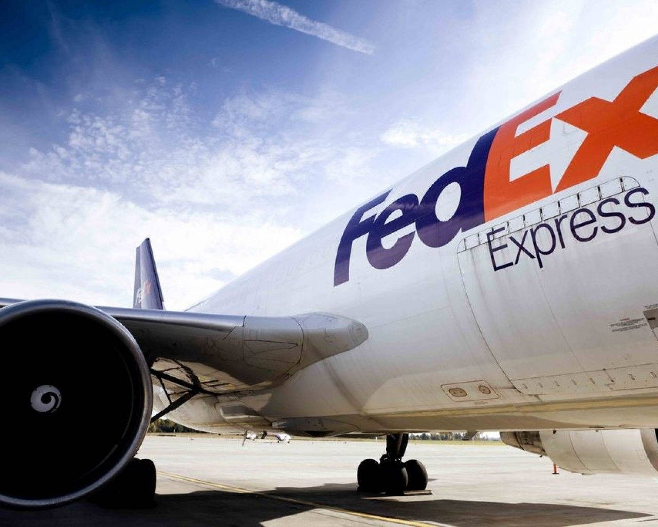 Fedex Express Airplane Side View Background