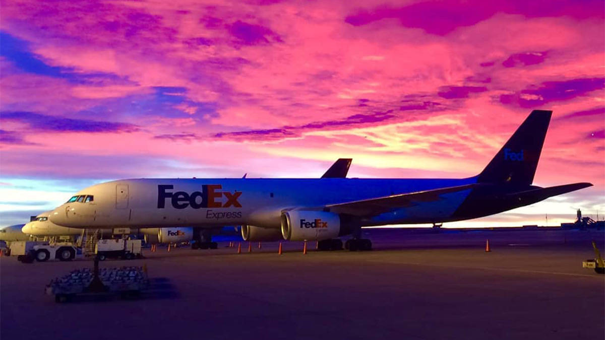 Fedex Tracking Aircraft Sunset Background