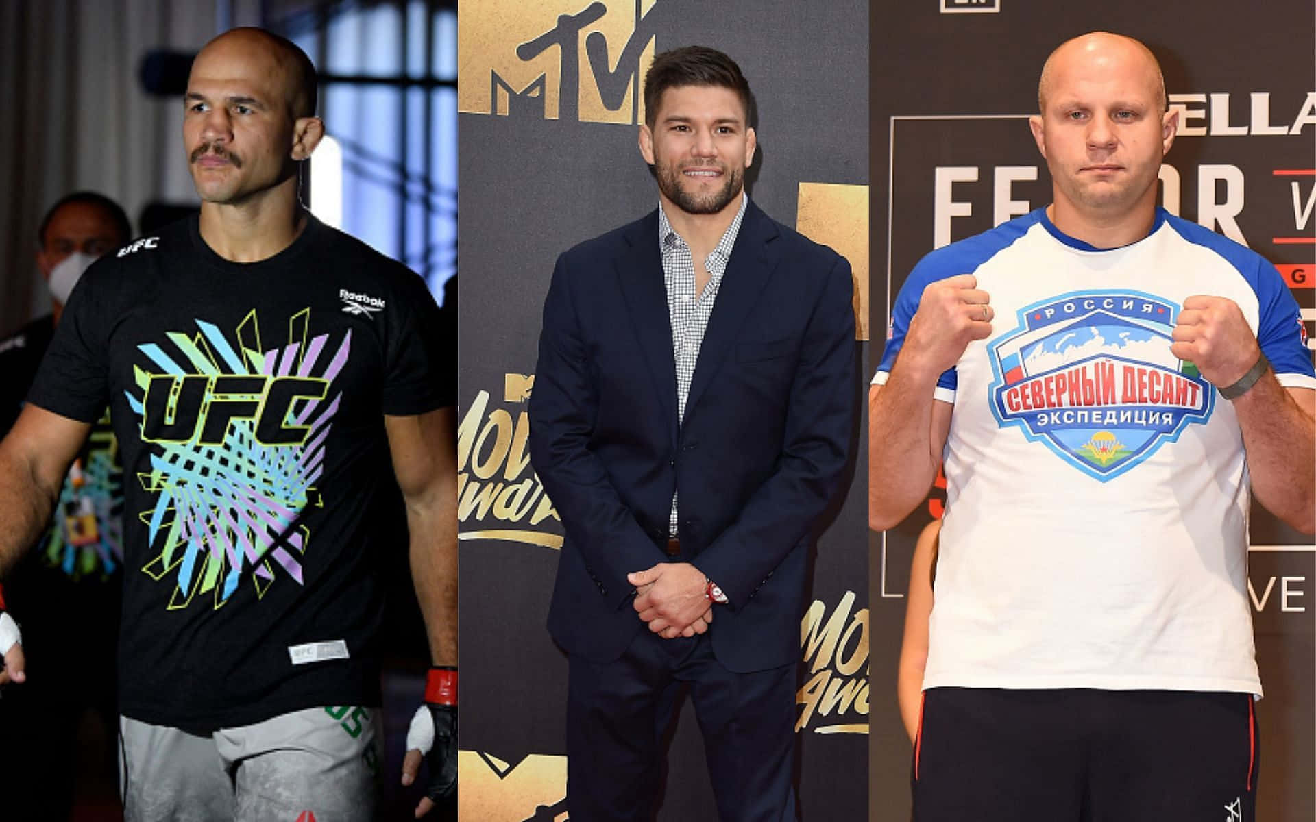 Fedor Emelianenko With Josh Thomson And Junior Dos Santos Background