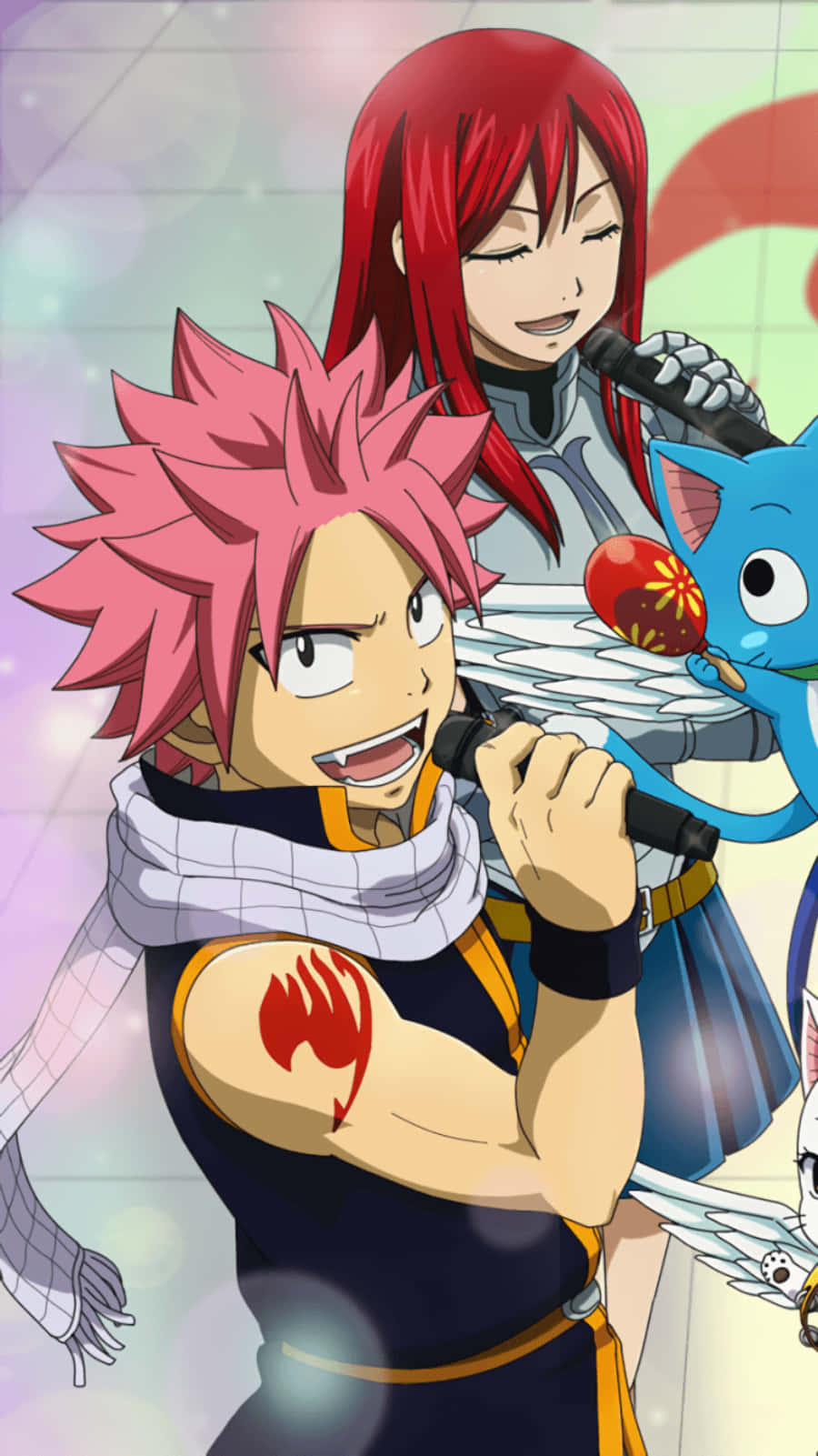 Feel Part Of Lucy's Journey In Fairy Tail With This Cute Iphone Wallpaper