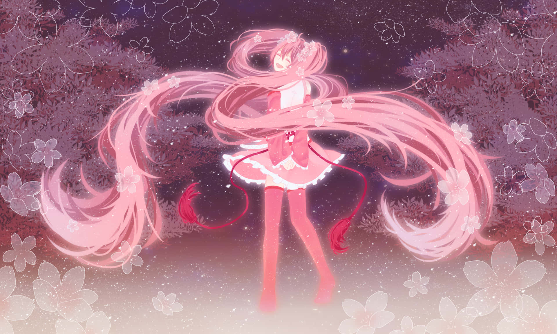 Feel The Beauty Of Sakura Miku Background